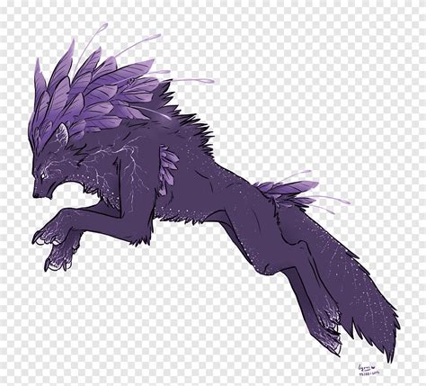 Drawing Gray Wolf Character Featherstorm Carnivora Myth Purple