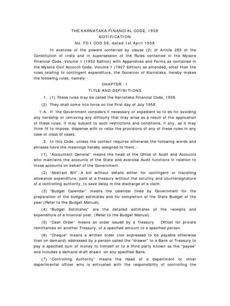 karnataka financial code    comprehensive guideline