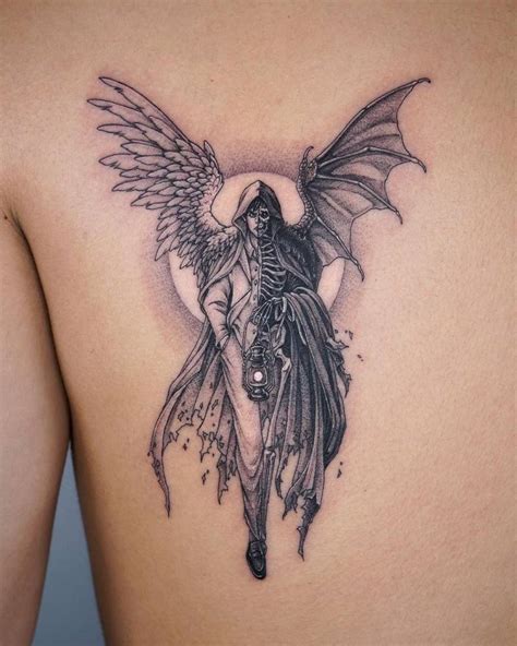 Half Demon Half Angel Tattoo For Men