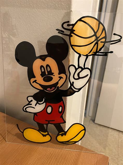 Mickey Mouse Stained Glass Painting Etsy