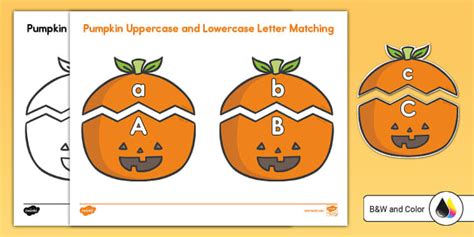 Pumpkin Uppercase And Lowercase Letter Matching Activity