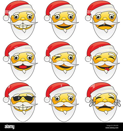 Illustration Of Santa Claus Emoticons Stock Photo Alamy