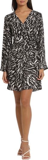 Donna Morgan For Maggy Long Sleeve Faux Wrap Minidress Nordstromrack