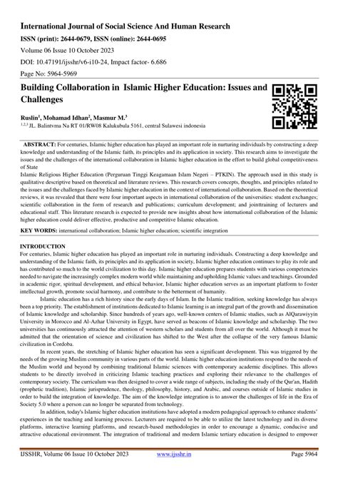 Pdf Building Collaboration In Islamic Higher Education Issues And