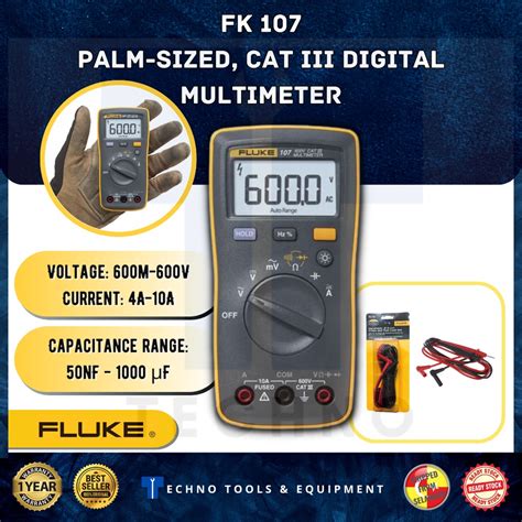 Fluke 107 Palm Sized Digital Multimeter Shopee Malaysia