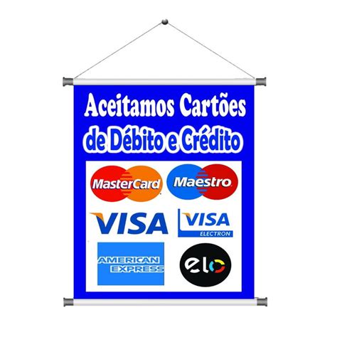 Banner Aceitamos Cartões 60x50cm Elo7 Produtos Especiais