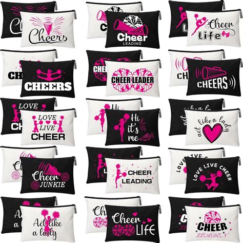 Cosblank 30 Pack Black White Cheerleading Makeup Bag With