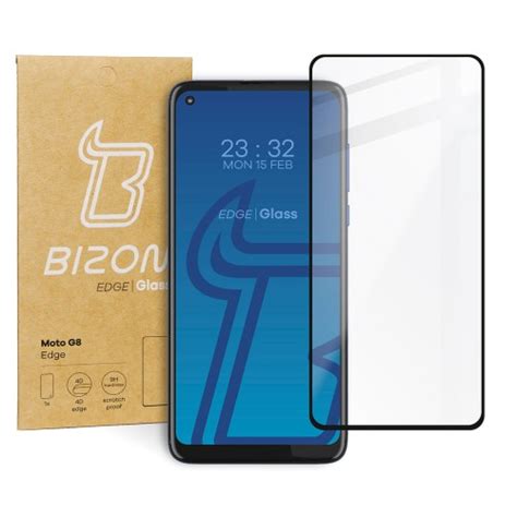 Szkło hartowane Bizon Glass Edge do Moto G8 czarne Pancernik eu