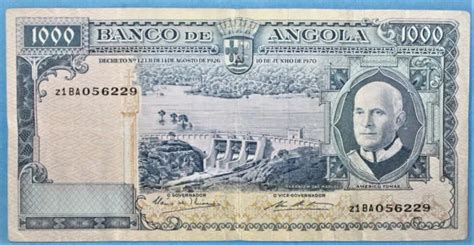 PORTUGAL ANGOLA 1000 Escudos 1970 Very Fine Banknote Pick 98