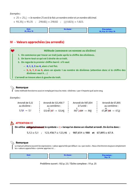 Nombres Entiers Et D Cimaux Me Exercices Corrig S Dyrassa