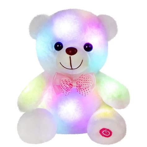 Ours En Peluche Blanc Lumineux à Led Veilleuse Douce Ours Lumineux