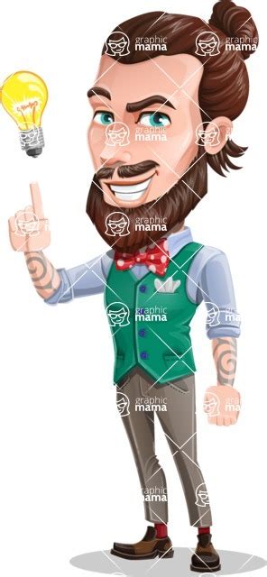 Guy With Man Bun Cartoon Vector Character Idea Graphicmama