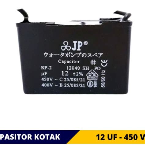 Kapasitor Kotak Kabel 12uf 450V JP Kapasitor Pompa Air Kotak Lazada