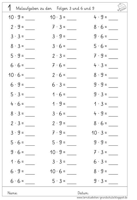 Einmaleins Test Einmaleins Arbeitsbl Tter Zum Ausdrucken Pdf