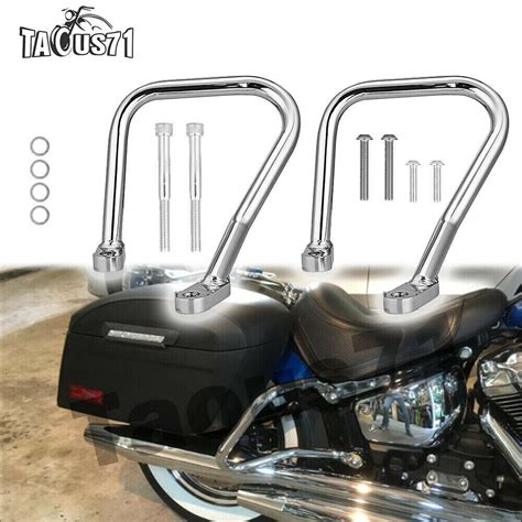 Rear Saddlebag Guard Crash Bar For Harley Softail Heritage Classic Flhc Flhcs Ebay