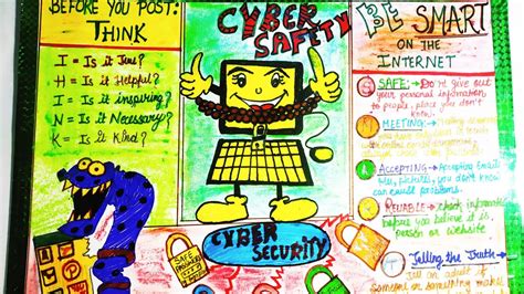 Poster On Cyber Safety And Security Cyber Safety Drawing Cyber Safety Poster Ideas Youtube