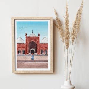 Badshahi Mosque Print Pakistan Wall Art Lahore Print Pakistan Art