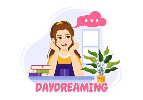 People Daydreaming Illustration With Imagining And Fantasizing In