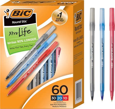 Buy BIC Round Stic Xtra Life Ballpoint Pens Medium Point 1 0mm