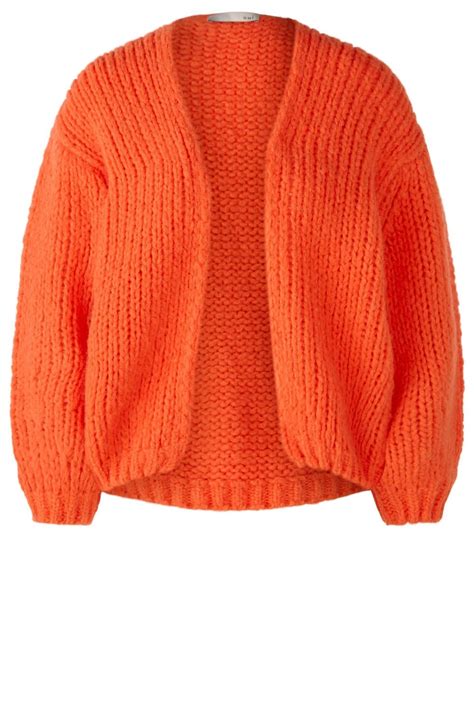 Oui Nasturtium Open Knit Cardigan Cardigans From Shirt Sleeves Uk