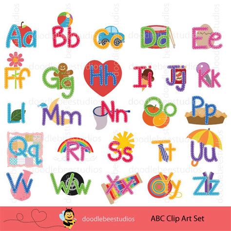 Abc Clipart Set Alphabet Clip Art Abc Clip Art Stitched Alphabets A To Z Clipart Alphabet