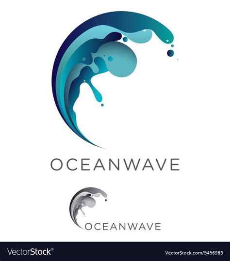 an ocean wave logo with blue and gray colors