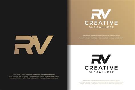 Cr Ation De Logo Abstrait Monogramme Lettre Rv Vecteur Premium