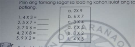 Solved Piliin Ang Tamang Sagot Sa Loob Ng Kahonisulat Ang Sc Patlang