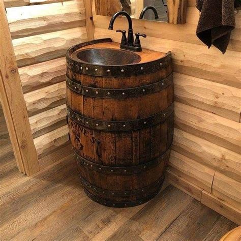 Pin by Josée Tétreault on Home Design Barrel sink Whiskey barrel