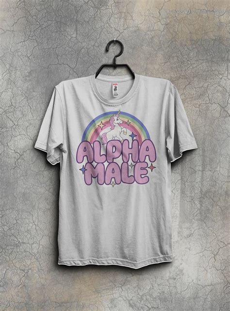 Alpha Male T Shirt Funny Unicorn Meme T Shirt Unisex T Prank Joke Fathers Day Stag Party