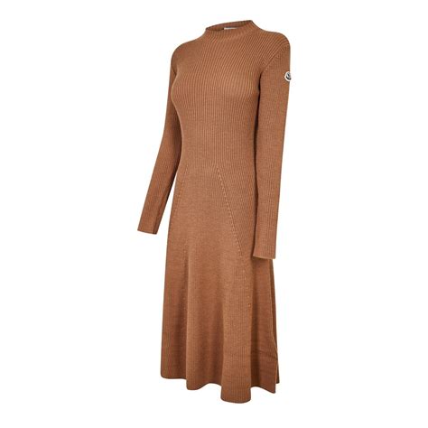 Moncler Wool Knit Midi Dress Women Beige C Flannels