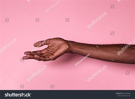 Hand Anonymous Black Man Palm Upwards Stock Photo 1992525962 | Shutterstock