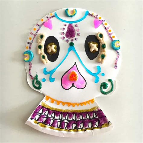 Craft For The Day Of The Dead Paper Plate Skull Hispana Global