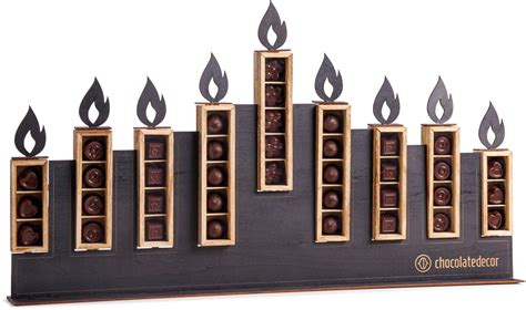 Wooden Chocolate Menorah Chocolate Decor