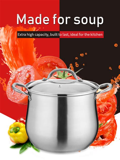 304 Stainless Steel Soup Pot With High Overflow Proof Large Capacity