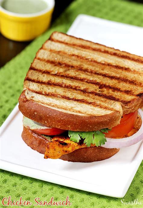 Grilled Chicken Sandwich By Swasthi's Recipes