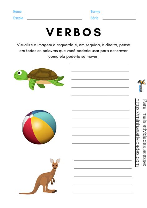 Atividades Sobre Verbos Para Imprimir