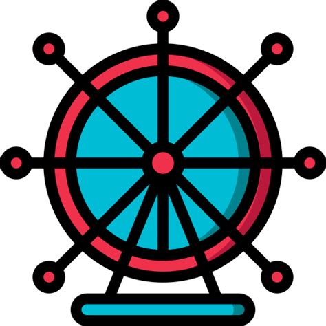 Ferris Wheel Basic Miscellany Lineal Color Icon