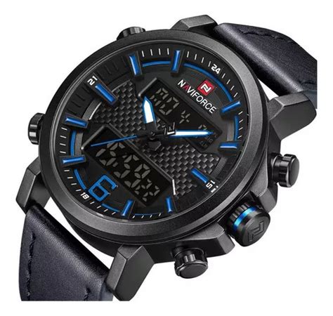 Reloj Digital De Piel Impermeable Naviforce Sports Color Del Fondo