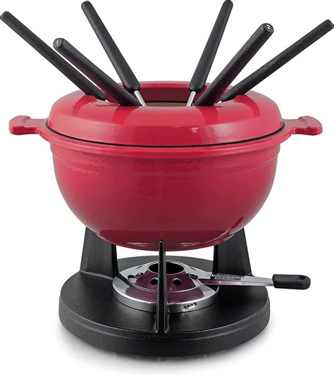 Amazon Swissmar Lucerne Red Cast Iron Piece Meat Fondue Set