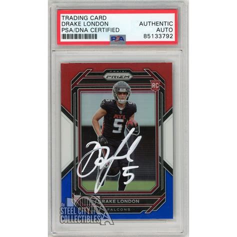 Drake London Panini Prizm Red White Blue Autograph Rookie Card