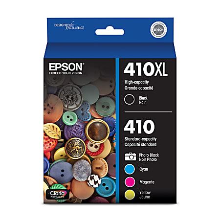 Epson 410XL Claria Premium Black Photo Black Cyan Magenta Yellow Ink