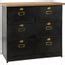 Atmosphera Meuble Commode 6 Tiroirs Noir Et Or Gold Ivan H 82 Cm