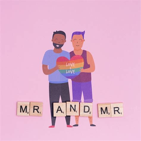Fondo Del Orgullo Gay Con Una Pareja Homosexual Archivo PSD Premium