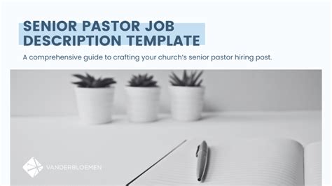 Senior Pastor Job Description Template