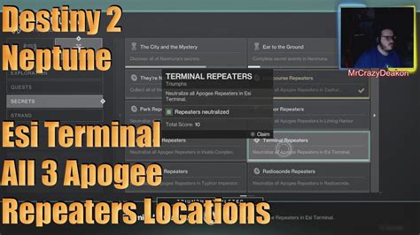 Destiny Neptune Esi Terminal All Apogee Repeaters Locations Youtube