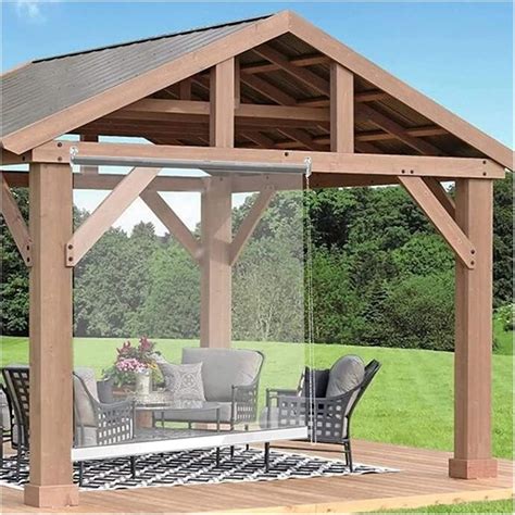 STRMAX Roller Blinds Clear Roller Blind Outdoor Gazebo Clear Roller