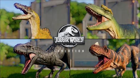 All Dinosaurs Challenge Mode Skin Patterns Jurassic World Evolution Youtube