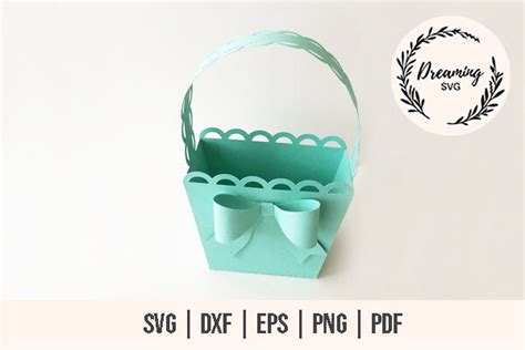 Basket With Paper Bow SVG 3D Basket Graphic By DreamingSVG Creative