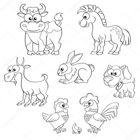 Ensemble D Animaux De Ferme Cartoon Mignon Image Vectorielle Par